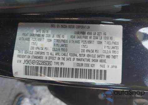 2016 Mazda Cx-5 Sport from USA, damaged, VIN JM3KE4BY9G0869380